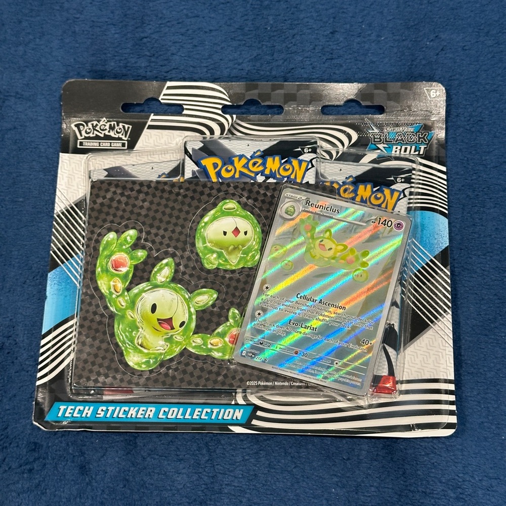 Pokemon TCG Scarlett Violet Black Bolt Tech Sticker Collection 3-Pack Blister